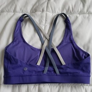 Lululemon athletica energy bra purple with grey